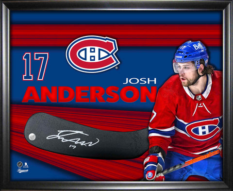 Anderson,J Signed Stickblade Framed PhotoGlass Canadiens
