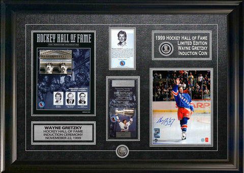 Gretzky,W Signed 8x10 Framed HHOF Collage