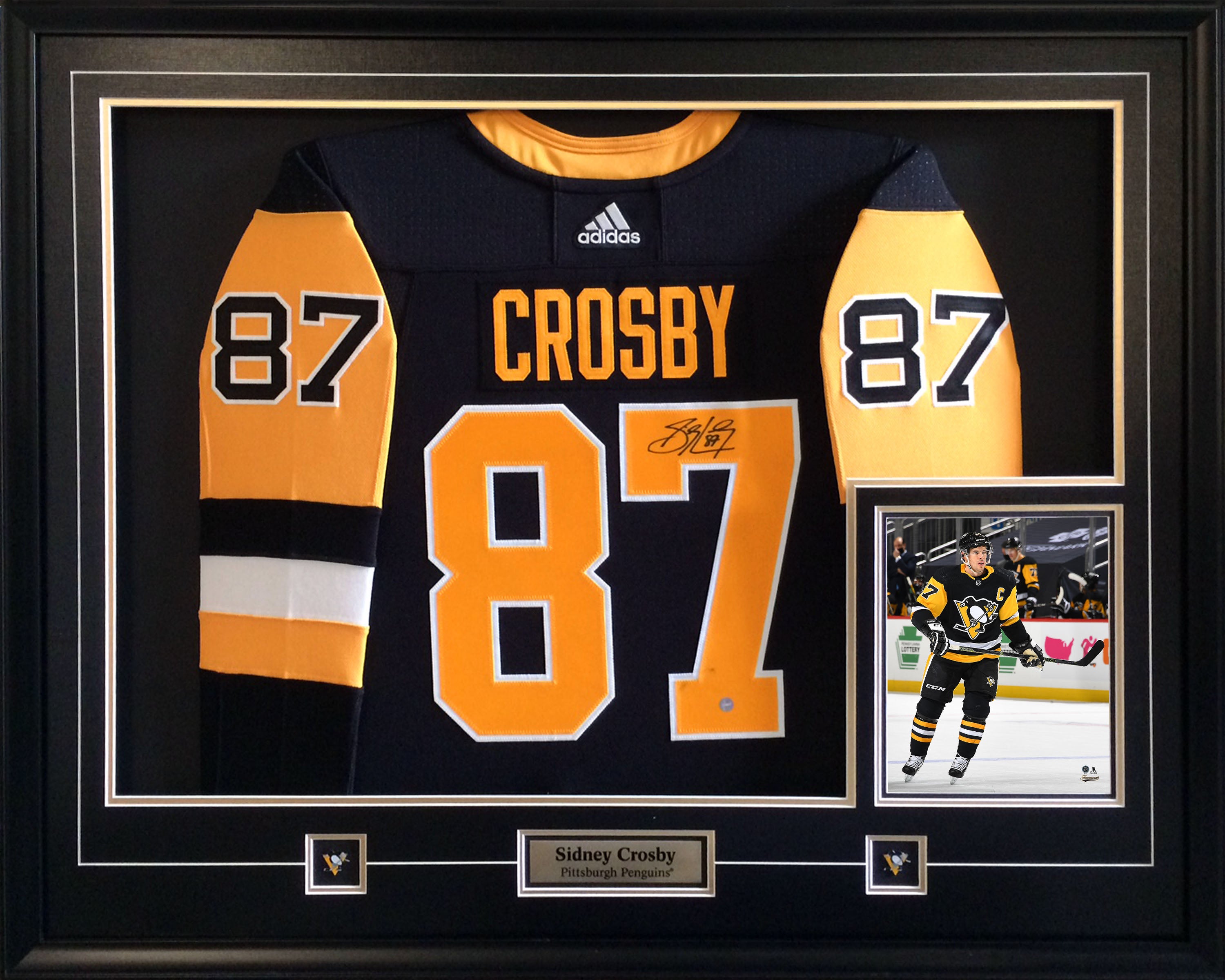 Sidney Crosby Autographed & Framed Black Penguins Jersey