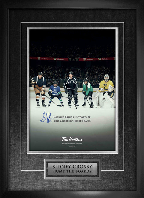 Crosby,S Signed 14x20 Framed Jump the Boards Print