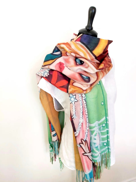 Oil Painted Scarf 14A