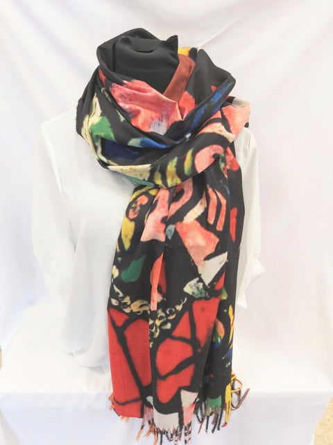 Oil Painted Scarf 15A