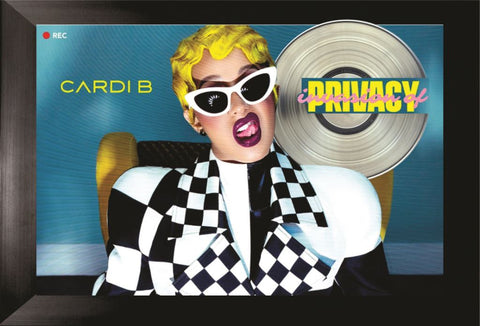 Cardi B Framed Privacy Collage with Platinum LP