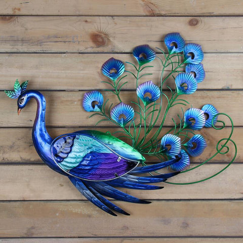 Vibrant Peacock Wall Artwork for Garden