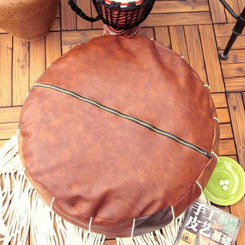 Moroccan Artificial Leather Ottoman Footstool