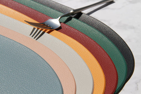 Modern Heat Insulated Leather Placemats 2/4/6/8/10 pc