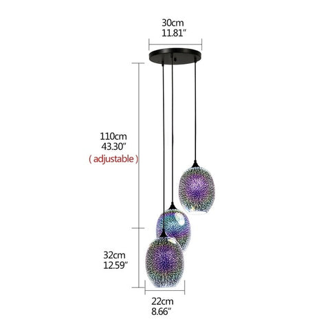 Modern 3D Colorful Starry Sky Hanging Glass  Pendants