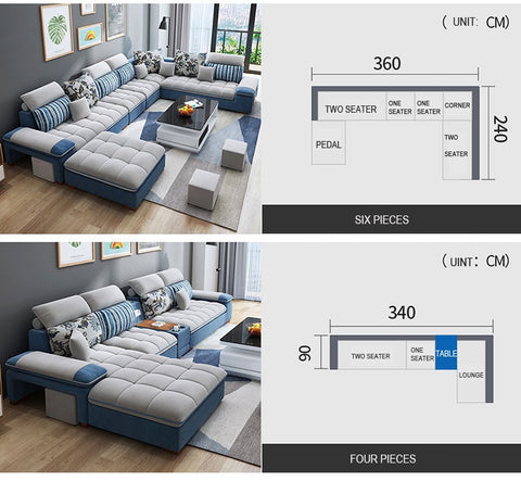 Customized high quality living room furniture living room sofa set fabric sofa