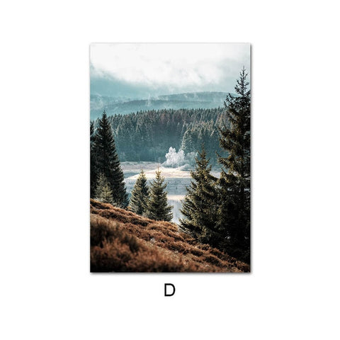 Scandinavian Nature Landscape Wall Art (unframed)