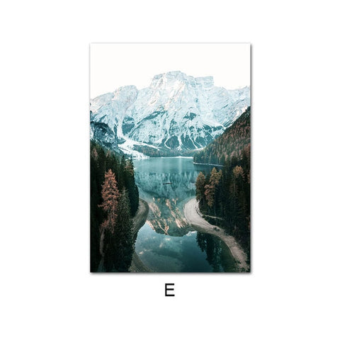 Scandinavian Nature Landscape Wall Art (unframed)