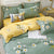 Leaf Printed Bed Linen Sheet Plaid Duvet Cover Sets
