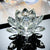 80mm Quartz Crystal Lotus Glass Flower Paperweight