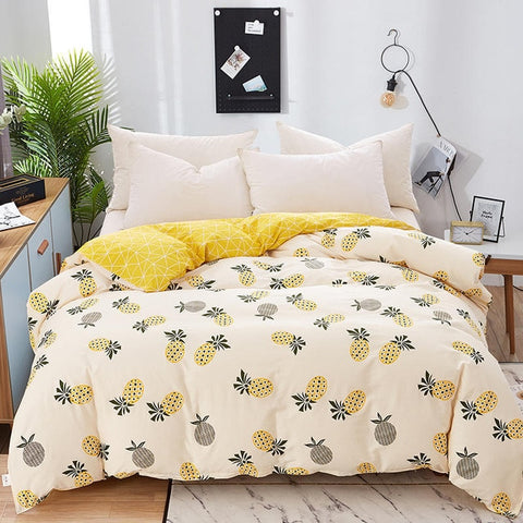 2021 Flower Birds Pattern Duvet Cover with Zipper Cotton Quilt Cover Soft Comforter Cover Twin Full Queen King 220*240cm Size