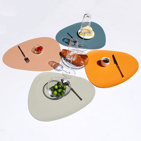 Modern Heat Insulated Leather Placemats 2/4/6/8/10 pc