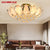 Lotus Flower Modern Ceiling Light With Glass Lampshade